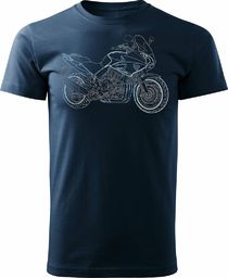  Topslang Koszulka z motocyklem Honda CBF 1000 męska granatowa REGULAR S