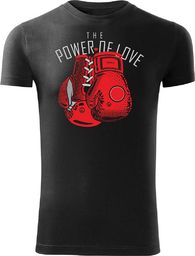  Topslang Koszulka z rękawicami bokserskimi Power of Love męska czarna SLIM S