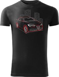  Topslang Koszulka z samochodem Alfa Romeo Stelvio męska czarna SLIM M