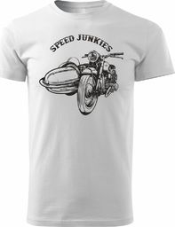  Topslang Koszulka stary motocykl klasyk Speed Junkies męska biała REGULAR M