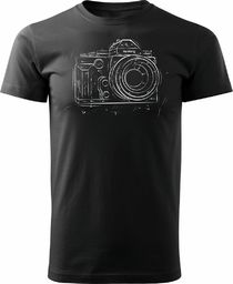  Topslang Koszulka z aparatem fotograficznym męska czarna REGULAR S