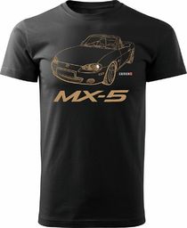  Topslang Koszulka z samochodem MAZDA MX-5 MX 5 męska czarna REGULAR S