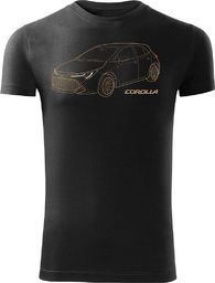  Topslang Koszulka z samochodem Toyota Corolla męska czarna SLIM S