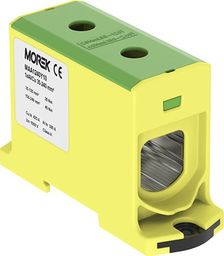  MOREK Złączka szynowa 35-240mm2 żółt-ziel 2otwor AL/CU TH35 1P MAA1240Y10 Morek 3996