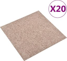  vidaXL Podłogowe płytki dywanowe, 20 szt., 5 m, 50x50 cm, beżowe