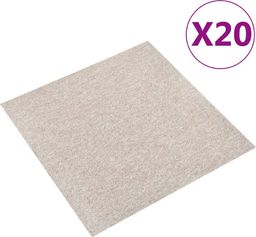  vidaXL Podłogowe płytki dywanowe, 20 szt., 5 m, 50x50 cm, jasnobeżowe