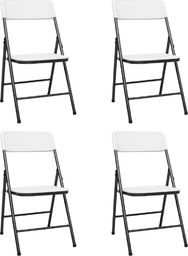  vidaXL Składane krzesła ogrodowe, 4 szt., HDPE, białe