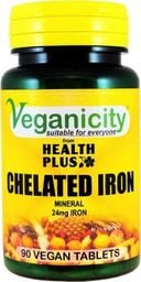  Veganicity Żelazo chelatowane Iron 24mg 90 tabletek Veganicity
