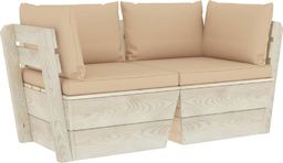  vidaXL Ogrodowa sofa 2-osobowa z palet, z poduszkami, drewno świerkowe