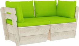  vidaXL Ogrodowa sofa 2-osobowa z palet, z poduszkami, drewno świerkowe