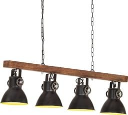 Lampa wisząca vidaXL VidaXL Industrialna lampa sufitowa, czarna, E27, drewno mango
