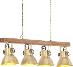 Lampa wisząca vidaXL VidaXL Industrialna lampa sufitowa, kolor mosiądzu, E27, drewno mango