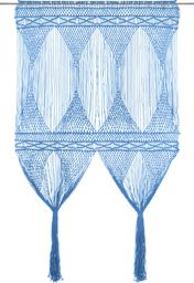  vidaXL VidaXL Zasłona z makramy, niebieska, 140 x 240 cm, bawełna