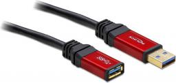 Kabel USB Delock USB-A - USB-A 3 m Czerwony Czarny (82754)
