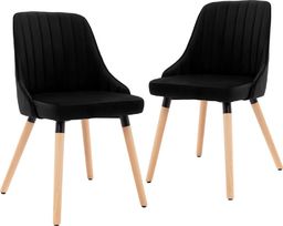  vidaXL Krzesła stołowe, 2 szt., czarne, aksamitne
