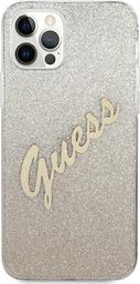  Guess Etui Guess GUHCP12MPCUGLSGO Apple iPhone 12/12 Pro złoty/gold hardcase Glitter Gradient Script