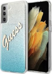  Guess Etui Guess GUHCS21MPCUGLSBL Samsung Galaxy S21+ Plus niebieski/blue hardcase Glitter Gradient Script