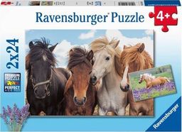  Ravensburger Puzzle 2x24 Konie