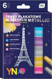  Interdruk Farby plakatowe w sztyfcie Metallic 6 kolorów