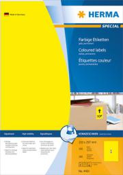  Herma Etykiety kolorowe A4, samoprzylepne, papier matowy żółty, 100 szt (4401)