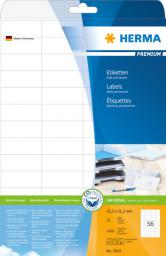  Herma Etykiety Premium 5052, A4, białe, 52.5 x 21.2 mm, papier matowy, 1400 szt (5052)