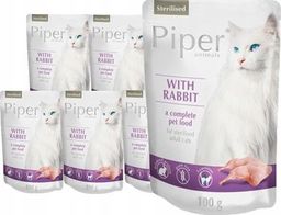 Piper Dolina Noteci PIPER CAT Sterelised z Królikiem Zestaw Saszetki 10 x 100g