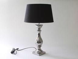 Lampa stołowa Art-Pol Lampa ceramiczna srebrna H: 34 cm