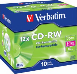  Verbatim CD-RW 700 MB 12x 10 sztuk (43148)