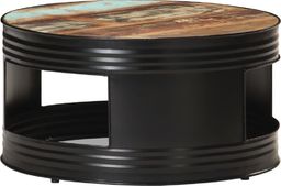  vidaXL Stolik kawowy, czarny, 68x68x36 cm, lite drewno z odzysku