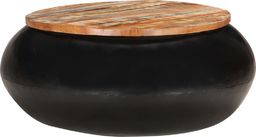  vidaXL Stolik kawowy, czarny, 68 x 68 x 30 cm, lite drewno z odzysku