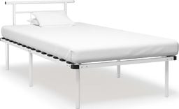  vidaXL Rama łóżka, biała, metalowa, 100 x 200 cm