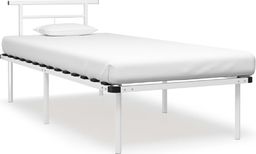  vidaXL Rama łóżka, biała, metalowa, 90 x 200 cm