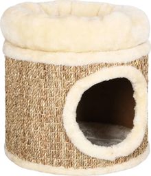  vidaXL Domek dla kota z luksusową poduszką, 33 cm, trawa morska