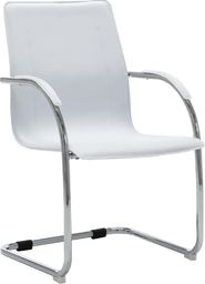  vidaXL Krzesło biurowe, wspornikowe, białe, sztuczna skóra
