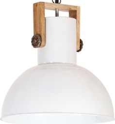 Lampa wisząca vidaXL Industrialna lampa wisząca, 25 W, biała, okrągła, 42 cm, E27