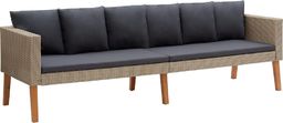  vidaXL 3-osobowa sofa ogrodowa z poduszkami, rattan PE, beż