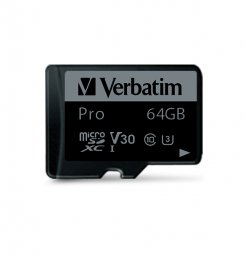 Karta Verbatim Pro MicroSDXC 64 GB Class 10 UHS-I/U3 V30 (47042)