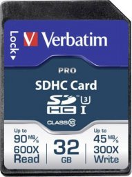 Karta Verbatim Pro SDHC 32 GB Class 10 UHS-I/U3  (47021)