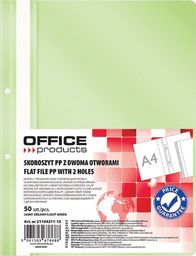 Office Products Skoroszyt OFFICE PRODUCTS, PP, A4, 2 otwory, 100/170mikr., wpinany, jasnozielony