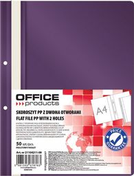  Office Products Skoroszyt OFFICE PRODUCTS, PP, A4, 2 otwory, 100/170mikr., wpinany, fioletowy