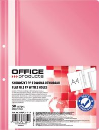  Office Products Skoroszyt OFFICE PRODUCTS, PP, A4, 2 otwory, 100/170mikr., wpinany, różowy