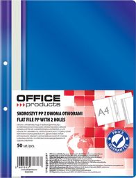 Office Products Skoroszyt OFFICE PRODUCTS, PP, A4, 2 otwory, 100/170mikr., wpinany, granatowy