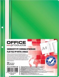 Office Products Skoroszyt OFFICE PRODUCTS, PP, A4, 2 otwory, 100/170mikr., wpinany, zielony