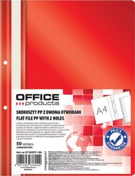  Office Products Skoroszyt OFFICE PRODUCTS, PP, A4, 2 otwory, 100/170mikr., wpinany, czerwony
