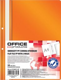 Office Products Skoroszyt OFFICE PRODUCTS, PP, A4, 2 otwory, 100/170mikr., wpinany, pomarańczowy