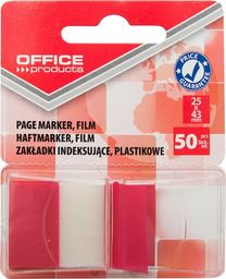  Office Products Zakładki indeksujące OFFICE PRODUCTS, PP, 25x43mm, 1x50 kart., blister, czerwone