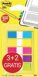 Post-it Zakładki indeksujące POST-IT (683-5CBP), 11,9mmx43,1mm, 3x20+2x20, mix kolorów
