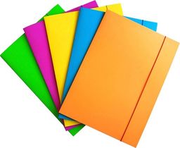  Office Products Teczka z gumką Fluo, karton/lakier, A4, 300gsm, 3-skrz., mix kolorów