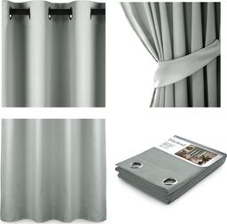 AmeliaHome AMELIAHOME ZASŁONA BLACKOUT EYELETS SILVER 140X175 1PC