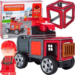 MalPlay Klocki Magnetyczne Układanka Straż Pożarna 30el.